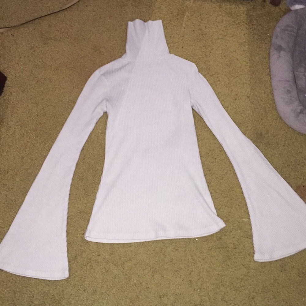 Bell-sleeved Turtleneck Sweater